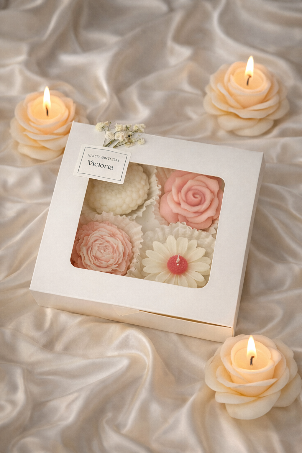 Personalized New Home Handmade Flower Scented Candle Gift Set Gift